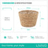 22cm Large Seagrass Plant Pots Set of 3
